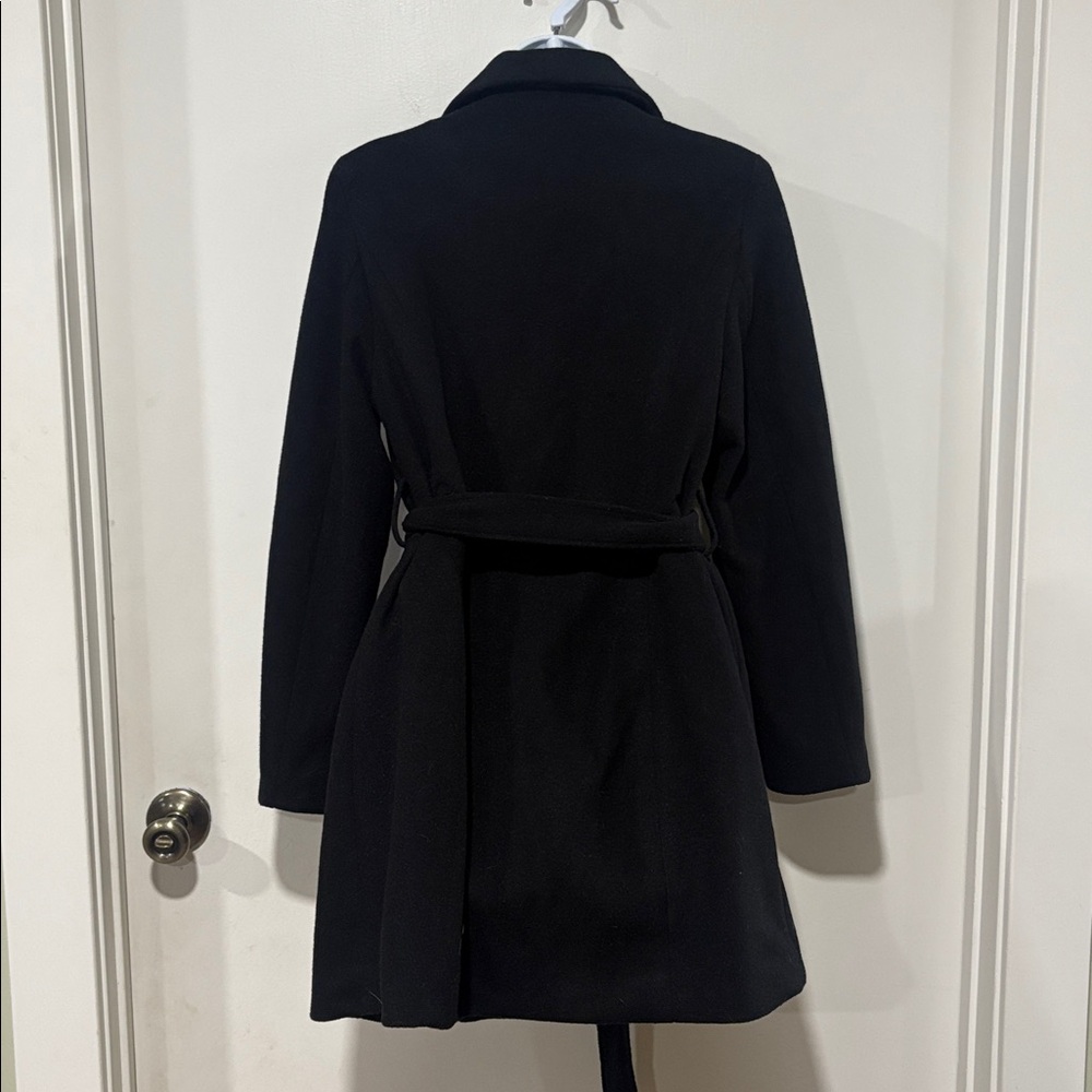 Love Tree Black Soft Knit Trench Cardigan Winter Wrap Coat Size Medium - Picture 6 of 11
